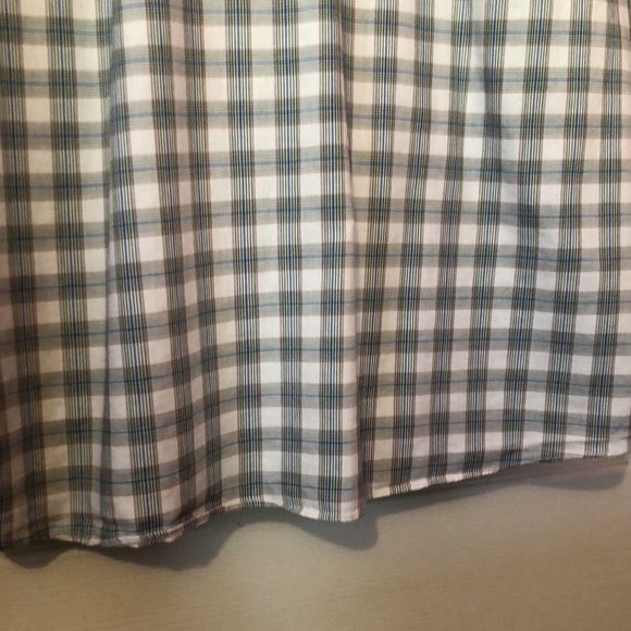 Tommy Hilfiger White Green Blue Purple Graph Plaid Dress Shirt Mens 17 34-35 - Picture 10 of 12